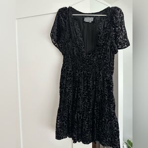 By Anthropologie Somerset mini dress in black velvet